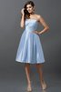 Robe demoiselle d'honneur courte naturel manche nulle a-ligne au niveau de genou - 18