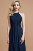 Natürliche Taile Prinzessin Reißverschluss Gerüschtes Bodenlanges Brautjungfernkleid - 4