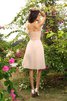 Robe demoiselle d'honneur bref avec chiffon ruché de longueur à genou de princesse - 30
