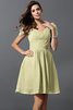 Robe demoiselle d'honneur bref naturel de princesse avec fleurs fermeutre eclair - 8