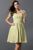 Vestido de Dama de Honor de Corte princesa de Corto de Cremallera de Escote en V - 8
