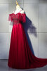 Normale Taille Satin Zauberhaft Exklusive Cocktailkleid mit Rüschen - 2