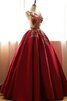 Tüll Duchesse-Linie Spitze Ärmelloses Perlenbesetztes langes Quinceanera Kleid - 3