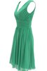 Plissiertes gerüschtes a linie Chiffon kurzes Brautjungfernkleid - 12