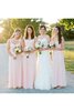 Robe demoiselle d'honneur plissé romantique avec sans manches avec chiffon ligne a - 1