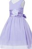 Robe de cortège enfant plissé v encolure textile en tulle avec sans manches avec zip - 2