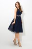 Breiter Träger Chiffon Ärmelloses Kurzes Cocktailkleid mit Spaghettiträger - 5