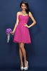 Robe demoiselle d'honneur naturel plissé bref ligne a en satin - 11