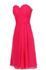 Robe demoiselle d'honneur naturel avec chiffon a-ligne col en forme de cœur - 3