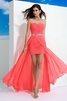 Robe de bal naturel attirent en chiffon manche nulle col en forme de cœur - 1