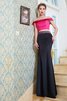 Ärmellos Satin Schulterfreier Ausschnitt Anständiges Abendkleid mit Perlen - 1