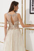 Robe de bal avec sans manches textile en tulle glamour naturel longue - 6