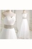 Robe de mariée ceinture avec ruban col en forme de cœur textile en tulle avec sans manches - 2