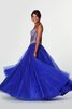 Robe de bal classique avec perle longueur au ras du sol textile en tulle avec sans manches - 4