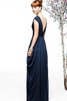 V-Ausschnitt langes Brautjungfernkleid aus Chiffon mit gekappten Ärmeln - 2