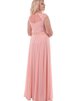 Robe de bal au niveau de cou noeud avec manche courte avec manche épeules enveloppants - 2