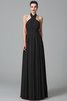 Robe demoiselle d'honneur a-ligne de princesse de lotus de dos nu avec chiffon - 2