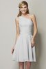 Abito da Damigella Mini in Chiffon con Increspato Naturale Monospalla - 16