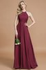 Natürliche Taile Prinzessin Reißverschluss Gerüschtes Bodenlanges Brautjungfernkleid - 10