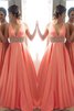 Aufregend V-Ausschnitt Normale Taille Prinzessin Perlenbesetztes Ballkleid - 1