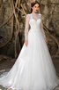 Abito da Sposa A-Line originale con Maniche Lunghe Lungo Spazzola Treno medievale - 1