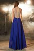 Ärmelloses A-Linie Chiffon Sittsames Abendkleid mit Kristall - 2