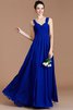 Robe demoiselle d'honneur naturel en chiffon de col en cœur jusqu'au sol d'empire - 4