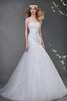 Abito da Sposa in Tulle Senza Maniche Allacciato con Perline Lungo con Criss-cross - 1