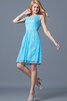 Robe de cocktail facile plissage a-ligne avec sans manches fermeutre eclair - 2