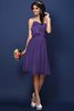 Drapiertes Natürliche Taile Plissiertes Brautjungfernkleid aus Chiffon ohne Ärmeln - 24