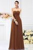 Robe demoiselle d'honneur plissage longue jusqu'au sol avec fleurs manche nulle - 4