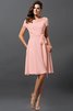 Robe demoiselle d'honneur courte de princesse avec zip en chiffon a-ligne - 21