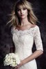 Robe de mariée intemporel col en bateau en arc-en-ciel avec broderie avec zip - 1