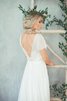 Plissiertes Chiffon romantisches glamouröses Modern Brautkleid mit gekappten Ärmeln - 2