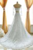 Abito da Sposa A Terra Sirena in pizzo in Raso Cerniera con Maniche Lunghe - 4