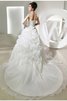 Robe de mariée avec sans manches de mode de bal avec fleurs avec perle en organza - 2