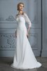 Robe de mariée en 3/4 manche de sirène charmant avec broderie simple - 6