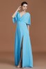 Normale Taille Modisch A-Line Halbe Ärmeln Bodenlanges Brautjungfernkleid - 6