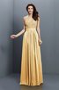 Reißverschluss Ärmellos Prinzessin Chiffon V-Ausschnitt Brautjungfernkleid - 6