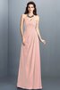 Abito da Damigella Senza Maniche A-Line in Chiffon A Terra con Festone - 21
