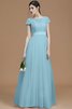 A Linie Prinzessin Normale Taille Brautjungfernkleid mit Schleife mit Gürtel - 19
