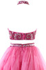 Beach Stil Chiffon Ärmelloses Reißverschluss stilvolles Ballkleid mit Kristall - 6
