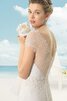Robe de mariée facile derniere tendance de traîne moyenne avec manche courte - 2