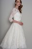 Robe de mariée intemporel plissage facile de col bateau textile en tulle - 4