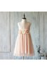 A-Line Tüll plissiertes langes Blumenmädchenkleid mit Rüschen mit Quadrat Ausschnitt - 1
