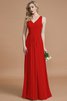 Prinzessin Normale Taille Bodenlanges Brautjungfernkleid aus Chiffon mit V-Ausschnitt - 28