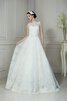 Robe de mariée naturel facile elevé a-ligne avec fleurs - 1