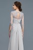 Abito mamma Sposa con Tre Quarti Lunghezza Maniche Naturale in Chiffon Tondo Vintage - 8