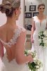 Robe de mariée distinguee naturel avec décoration dentelle v encolure de sirène - 2