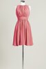 Robe demoiselle d'honneur bref col ras du cou a-ligne manche nulle - 5